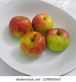 Malang Apples Or Apel Malang,Rome Beauty Variant Apple.Original Apple From Malang,East Java,Indonesia