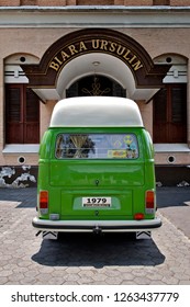 Malang, East Java / Indonesia - November 16, 2011 : Volkswagen Kombi T2 Highroof,  Green color, year 1979.