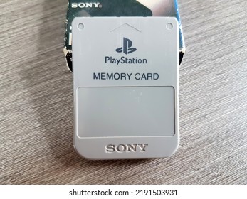 Malang, Indonesia, Agustus, 2022 : Memory Card PS1. 