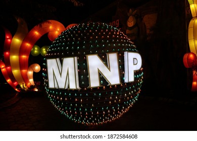 Malang, Indonesia - February 19, 2020 : Beautiful Object At Night In Malang Night Paradise On February 19, 2020
