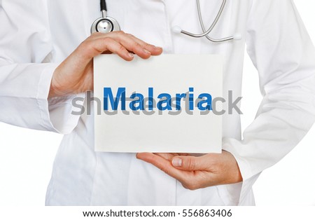 Malaria card in hands of Medical Doctor