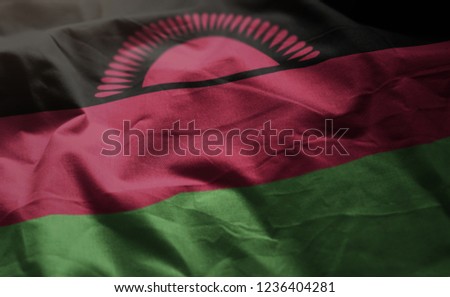 Malawi Flag Rumpled Close Up 