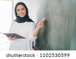 Malay School Teacher at the classroom wearing hijab 