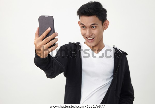Malay Teenage Doing Selfie His Smart Stock Photo Edit Now 682176877
