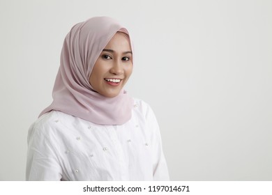 Portrait Malay Woman Tudung On White Stock Photo (Edit Now) 1233636712