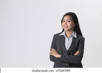 Malay Woman With Her Arms Folded.