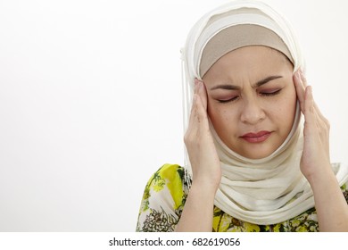 Malay Woman Suffering From A Terrible Headache