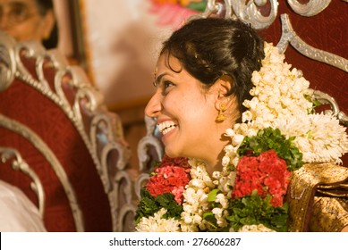 Malayali bride closeup Trichur, Kerala, south India, Asia 