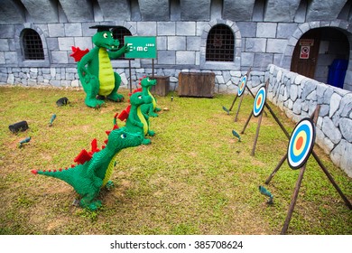 Malaysia - 6 Dec 2013: Dragon Family In A Cute Classroom Of Legoland Malaysia