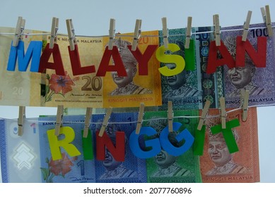 Malaysia Banknote Word Malaysian Ringgit On Stock Photo 2077760896