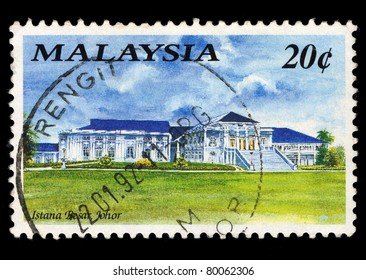 MALAYSIA - CIRCA 1992: A Stamp Printed In Malaysia Shows Istana Besar, Johor, Circa 1992