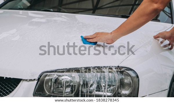 Malaysia, Clay Bar polishing car detailing with\
white Skyline, 21 May\
2020