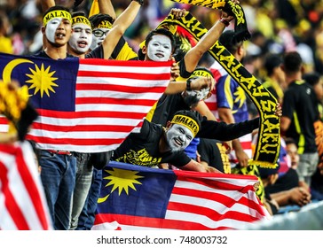 Malaysia Fans Gather During The Final Football Match Of 29th Southeast Asian Games Kuala Lumpur 2017 At Shah Alam Stadium, August 29, 2017