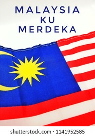 Malaysia Flag Words Malaysiaku Merdeka On Stock Photo 1141952585 ...