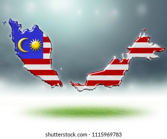 Malaysia Map Flag Colour Design Background3d Stock Photo 1115969783 ...