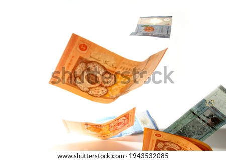 Malaysia Ringgit banknote against white background