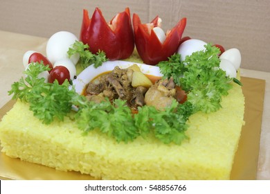 Malaysian Dish Yellow Glutinous Rice Locally Stock Photo 548856766 ...