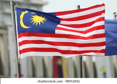 Malaysian Flag In Windy Air