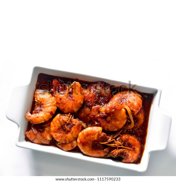 Malaysian Indonesian Food Sambal Prawn Sour Stock Photo Edit Now 1117590233