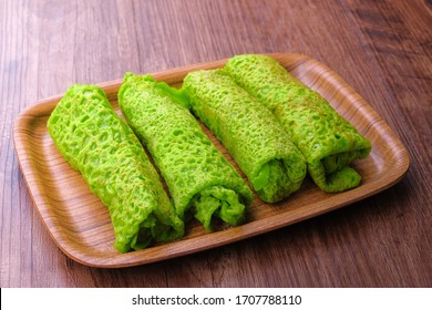 Malaysian's Local Food , Kuih Lenggang Or Kuih Ketayap Shoot With Natural Light. Ramadan, Breakfast.