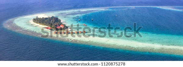 Maldives Island Vacation Paradise Sea Panorama Stock Photo Edit Now