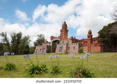 Piriápolis Maldonado Uruguay -12 29 2018 : Vision Of The Castillo Pittamiglio Whit Blue Sky And Clouds