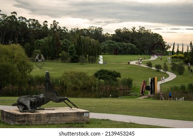 Maldonado, Uruguay - 27 Feb 2022: Field With Works Of Art At The Pablo Atchugarry Museum (MACA)