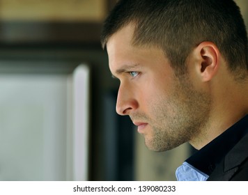 Male Actor Headshot Showing Action Movie Charackter