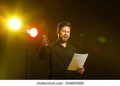 Male actor performing on stage