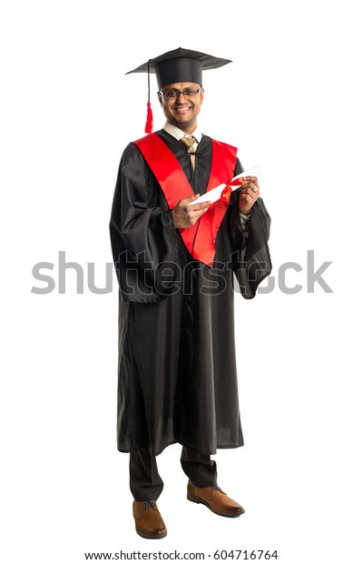 Male African American Graduate Gown Cap Stock Photo 604716764 ...