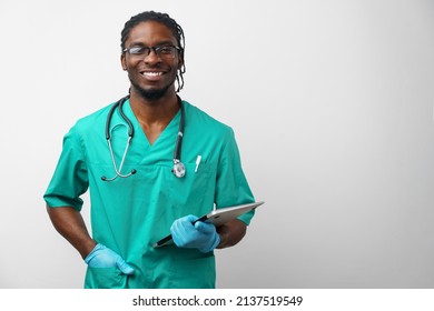 Male African American Professional Young Doctor Portrait