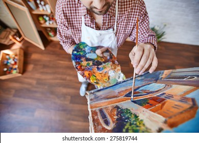 Male Artist Painting Venetian Street