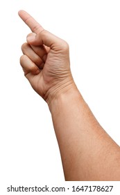 Male Asian hand gestures isolated over the white background. Pointing Visual Touch Action. - Shutterstock ID 1647178627