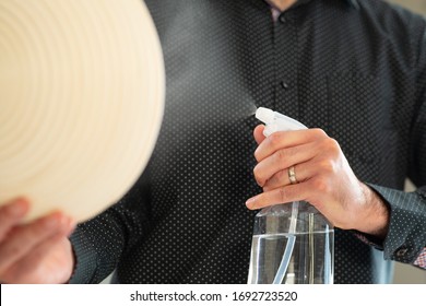 Male Baker Misting Proofing Basket For Home Made Sourdough Bread. 