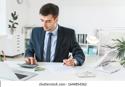 Male Bank Manager Working Office Stock Photo (Edit Now) 1644854362