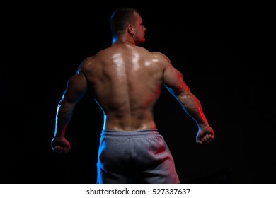 Male Bodybuilder Athlete Naked Torso Posing Foto Stok Shutterstock