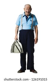 Male Bowler Holding A Bowling Bag