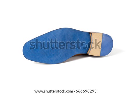 Male Brown Classic Shoe on White Background, Isolated Product, Top View, Studio.
