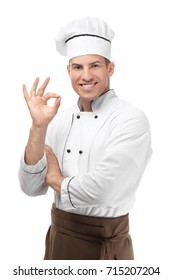 Male Chef On White Background