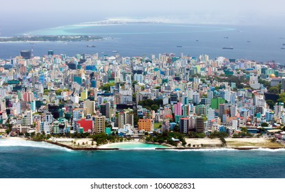 Male City / Maldives. Maldivian Capital From Above / Close Up.