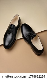 Male Classic Shoes. Derby. Men's Fashion Leather Shoes.