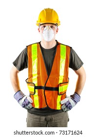 Male Construction Worker Wearing Safety Protective Gear