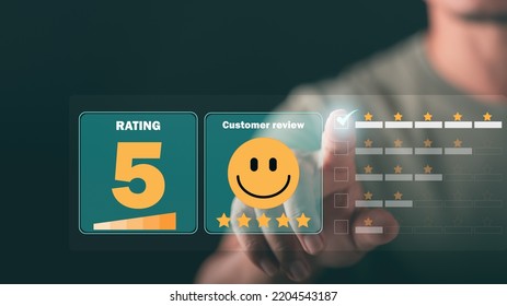 Male Consumers Rate Their Satisfaction And Rate And Review Them Online.Customer Experience Survey Ideas For Services And Products And Great Customer Engagement,opinions And Suggestions Are Appreciated