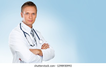 Male doctor with stethoscope - Shutterstock ID 1298930992