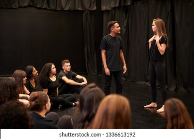 Male And Female Drama Students At Performing Arts School In Studio Improvisation Class - Shutterstock ID 1336613192