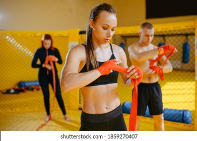 Male And Female MMA Fighters Wraps Bandages