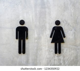 Male Female Signs On Cement Wall Stock Photo 1234350922 | Shutterstock