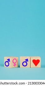 Male and female symbols. Pink and blue female and male signs. Ge
