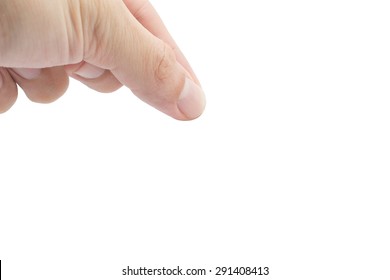Male Finger Hand Dropping Or Picking Isolated On White Background