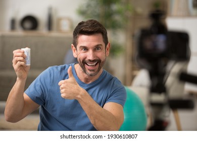 Male Fitness Blogger Show Thumb Up Gesture